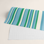 Classic Stripes XXVII - Beachy Blue and Green Wrapping Paper Gallery Image 2