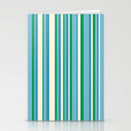 Classic Stripes XXVII - Beachy Blue and Green Stationery Card Gallery Image 2
