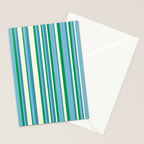 Classic Stripes XXVII - Beachy Blue and Green Stationery Card Gallery Image 2