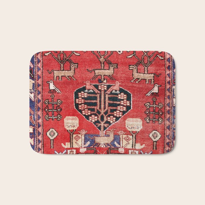Antique Animal & Bird Persian Rug Print Bath Mat Gallery Image 1