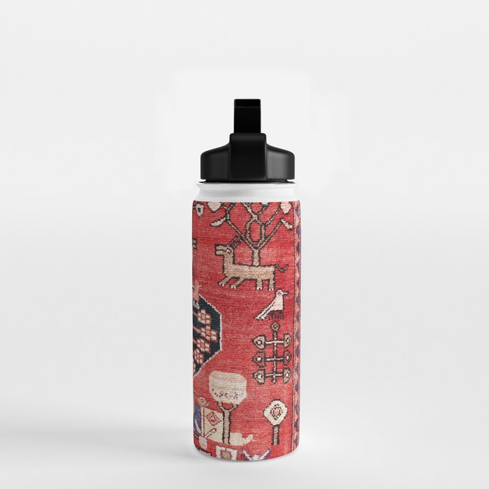 Antique Animal & Bird Persian Rug Print Water Bottle Gallery Image 2