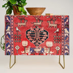 Antique Animal & Bird Persian Rug Print Credenza Gallery Image 1