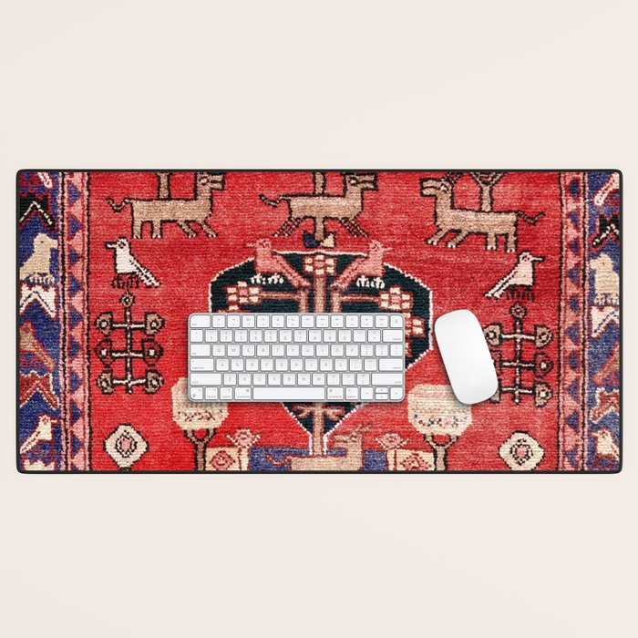 Antique Animal & Bird Persian Rug Print Desk Mat Gallery Image 1