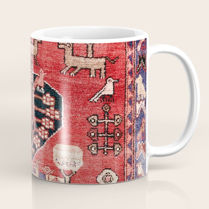 Antique Animal & Bird Persian Rug Print Coffee Mug Gallery Image 1