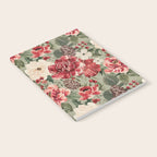 Vintage Christmas Floral on Sage Green Notebook Gallery Image 2