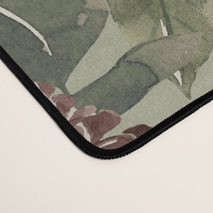 Vintage Christmas Floral on Sage Green Desk Mat Gallery Image 4