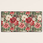 Vintage Christmas Floral on Sage Green Desk Mat Gallery Image 3