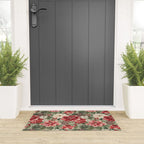 Vintage Christmas Floral on Sage Green Welcome Mat Gallery Image 3