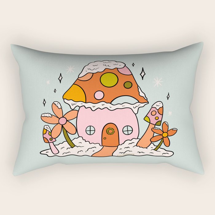 Mushroom Cottage Rectangular Pillow Gallery Image 1