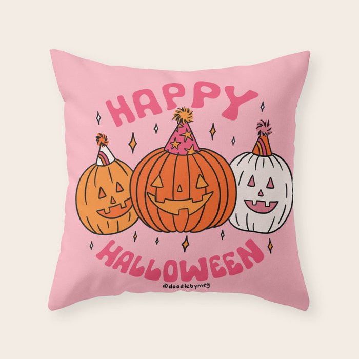 Happy Halloween Party Throw Pillow Gallery Image 6