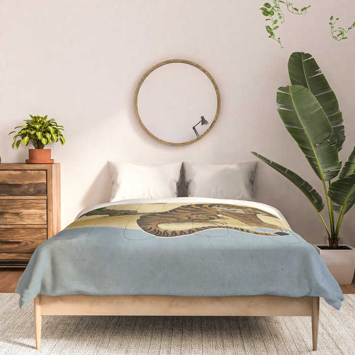 Tiger with magpie type-C : Minhwa-Korean traditional/folk art Comforter Gallery Image 3
