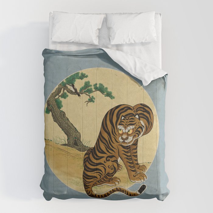 Tiger with magpie type-C : Minhwa-Korean traditional/folk art Comforter Gallery Image 1