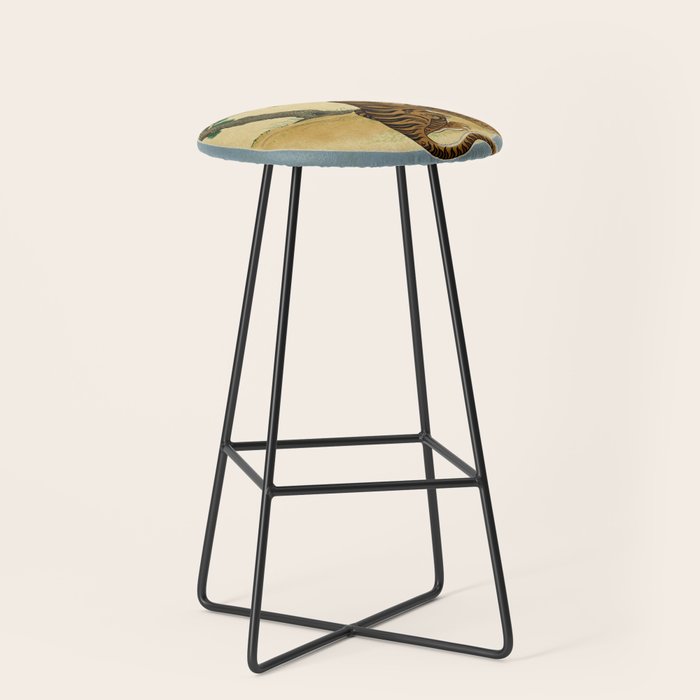Tiger with magpie type-C : Minhwa-Korean traditional/folk art Stool Gallery Image 1