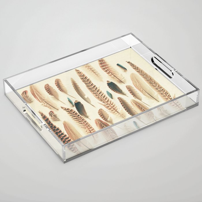 Found Feathers Acrylic Tray Gallery Image 1