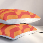 Irregular Squiggly Stripes pattern red and orange  Pillow Sham Gallery Image 3