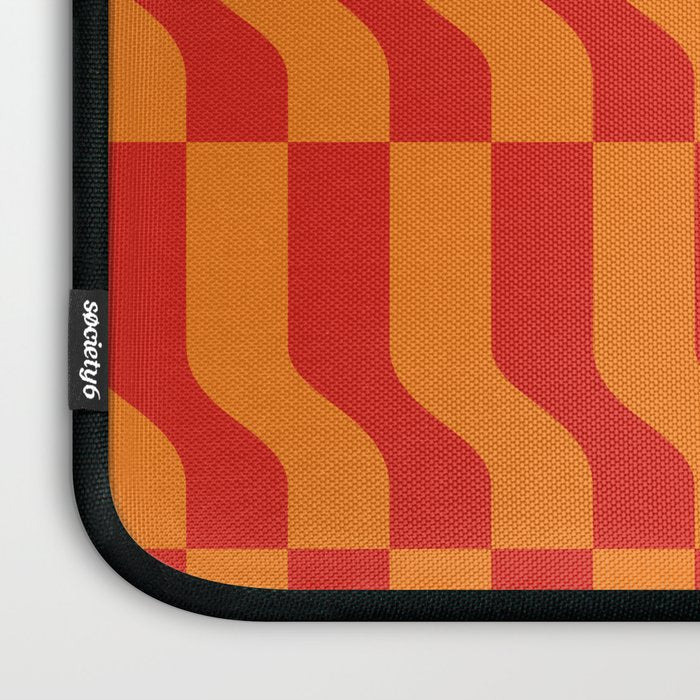 Irregular Squiggly Stripes pattern red and orange  Laptop Sleeve Gallery Image 3