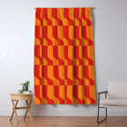 Irregular Squiggly Stripes pattern red and orange  Window Curtain Gallery Image 5