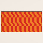 Irregular Squiggly Stripes pattern red and orange  Desk Mat Gallery Image 3