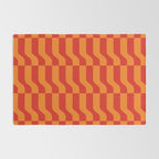 Irregular Squiggly Stripes pattern red and orange  Rug Gallery Image 2