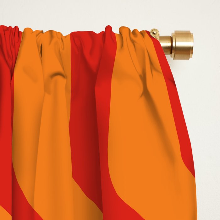 Irregular Squiggly Stripes pattern red and orange  Window Curtain Gallery Image 2