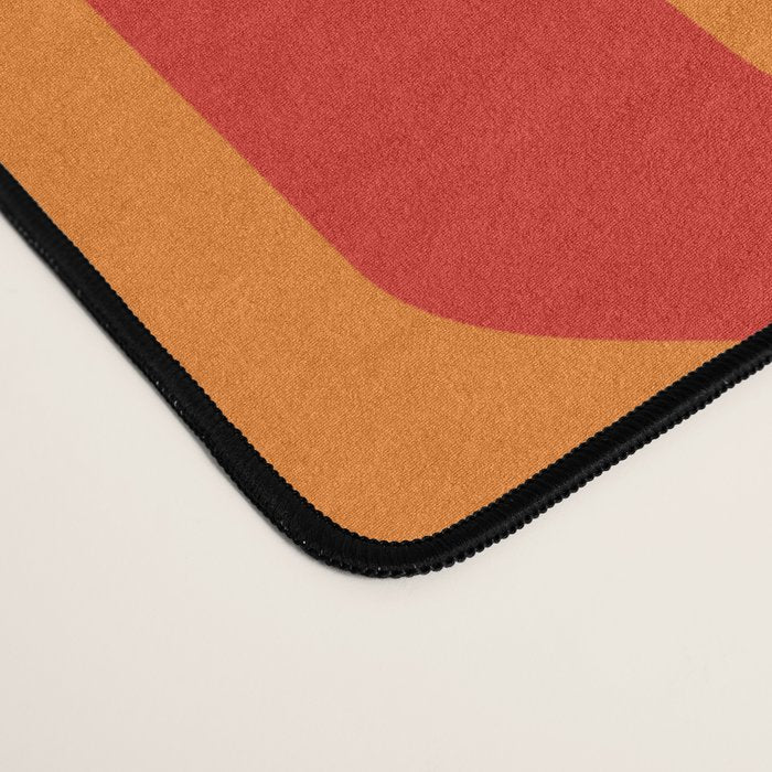 Irregular Squiggly Stripes pattern red and orange  Desk Mat Gallery Image 4