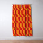 Irregular Squiggly Stripes pattern red and orange  Window Curtain Gallery Image 3
