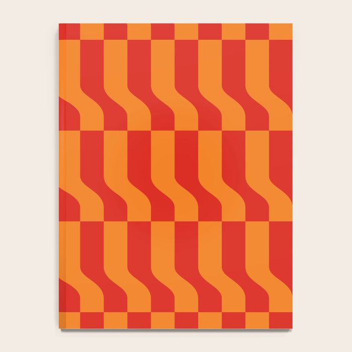 Irregular Squiggly Stripes pattern red and orange  Notebook Gallery Image 4