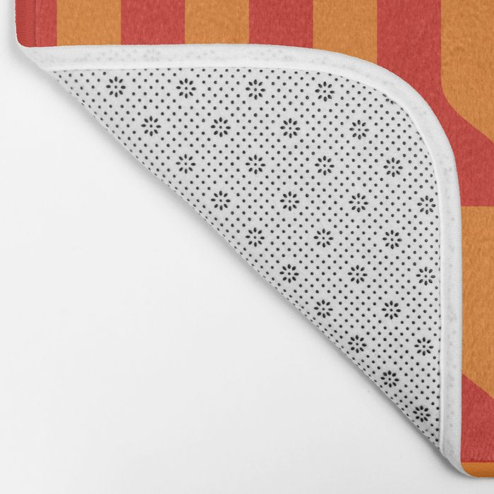 Irregular Squiggly Stripes pattern red and orange  Bath Mat Gallery Image 2