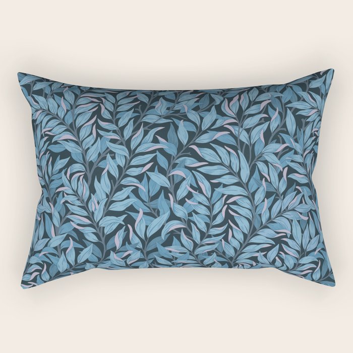 Romantic Botanica - Foliage in Dark Blue Rectangular Pillow Gallery Image 1