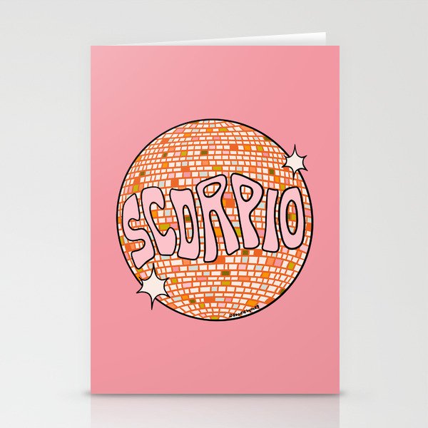 Scorpio Disco Ball Stationery Card Gallery Image 1