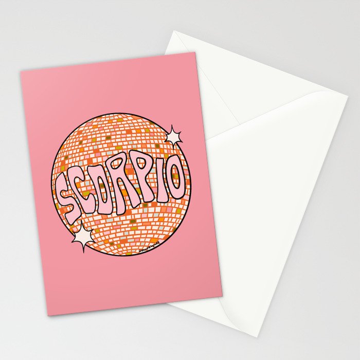 Scorpio Disco Ball Stationery Card Gallery Image 2