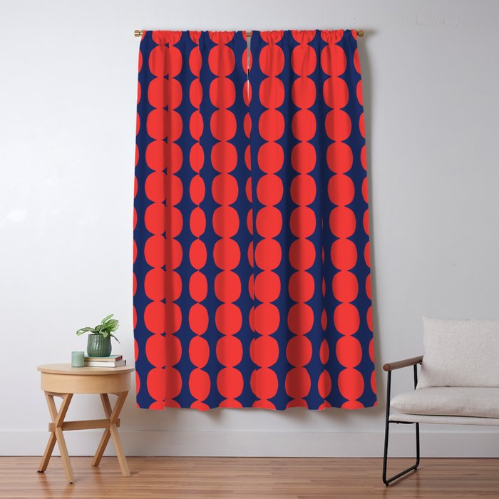 Ember and Navy Bubble Chain Window Curtain Gallery Image 1