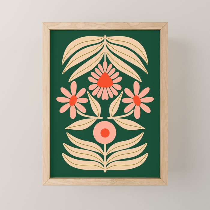 Winter Floral - Christmas pattern Mini Art Print Gallery Image 1