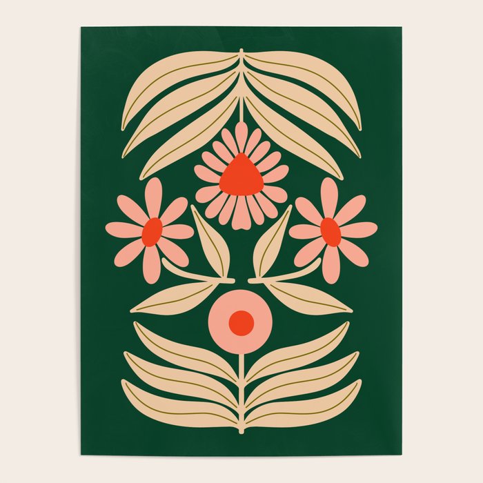 Winter Floral - Christmas pattern Poster Gallery Image 1