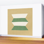 Geometric Vase - Green on Beige Wall Mural Gallery Image 2