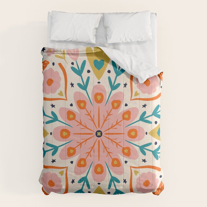 Butterfly Floral Mandala Comforter Gallery Image 6