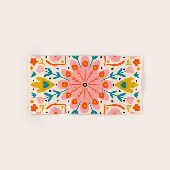 Butterfly Floral Mandala Bath Towel Gallery Image 1