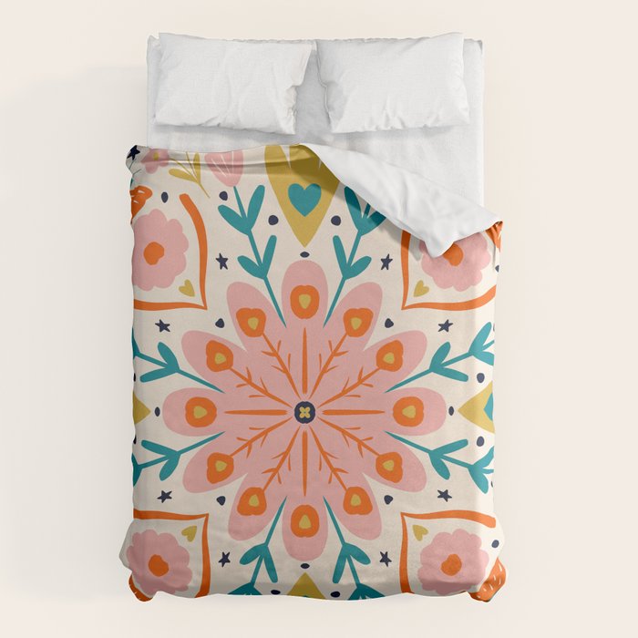 Butterfly Floral Mandala Duvet Cover Gallery Image 6