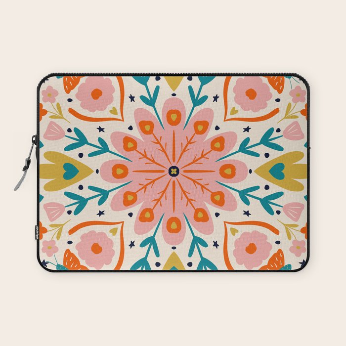 Butterfly Floral Mandala Laptop Sleeve Gallery Image 1