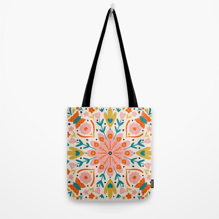 Butterfly Floral Mandala Tote Bag Gallery Image 2