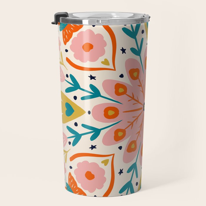 Butterfly Floral Mandala Travel Mug Gallery Image 3