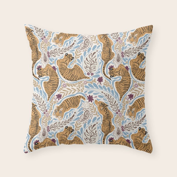 Roaring Floral Retreat Throw Pillow Gallery Image 1