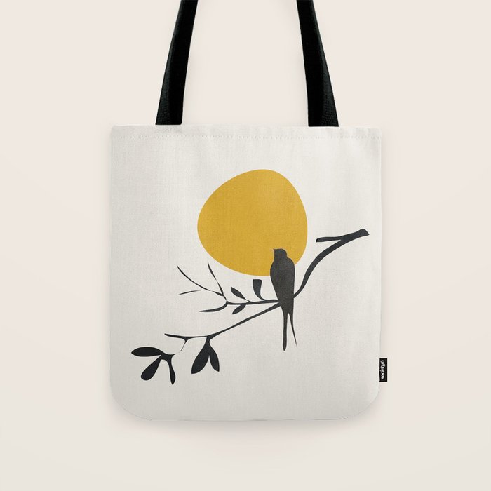 Bird and the Setting Sun Tote Bag Gallery Image 1