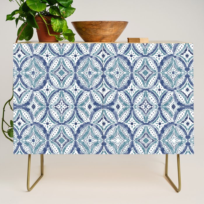 Boho Indigo Damask B Credenza Gallery Image 1