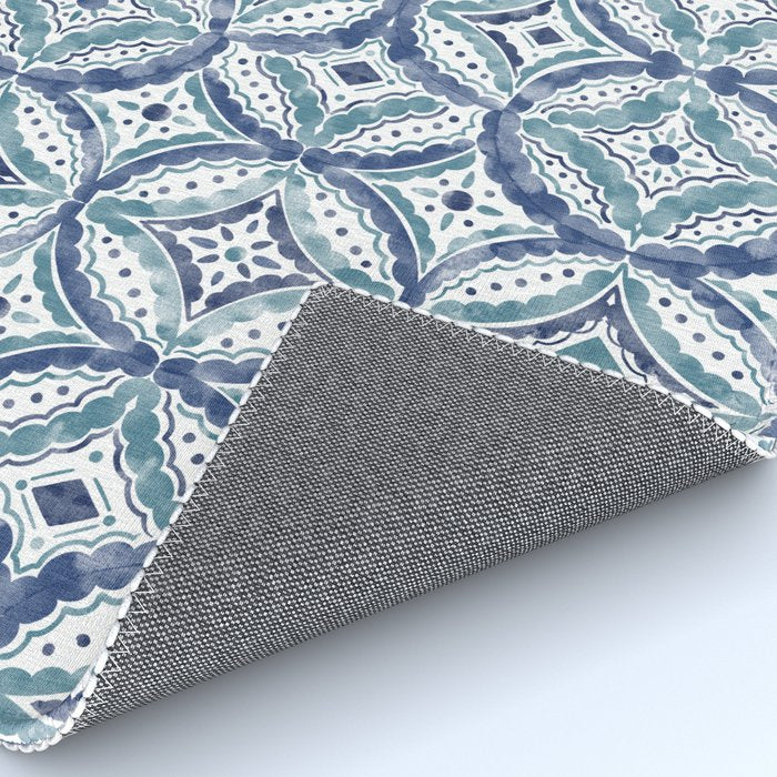 Boho Indigo Damask B Rug Gallery Image 4