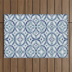 Boho Indigo Damask B Outdoor Rug Gallery Image 1