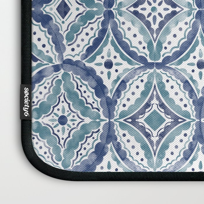 Boho Indigo Damask B Laptop Sleeve Gallery Image 3