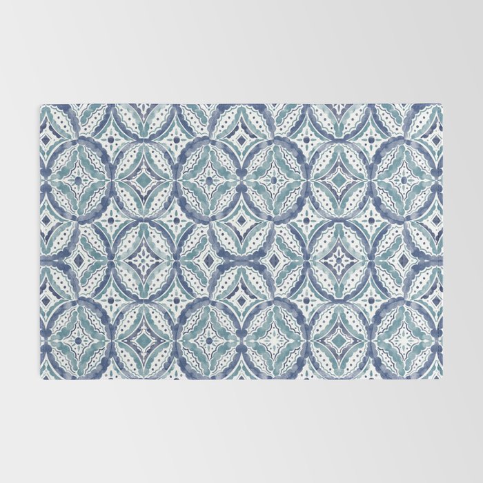 Boho Indigo Damask B Rug Gallery Image 2