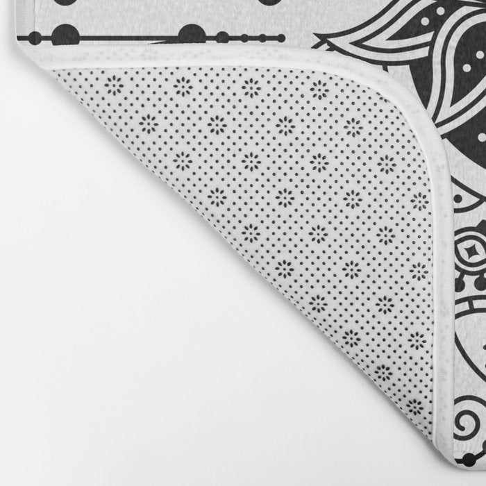 Lotus Blossom Mandala - Black Palette Bath Mat Gallery Image 2