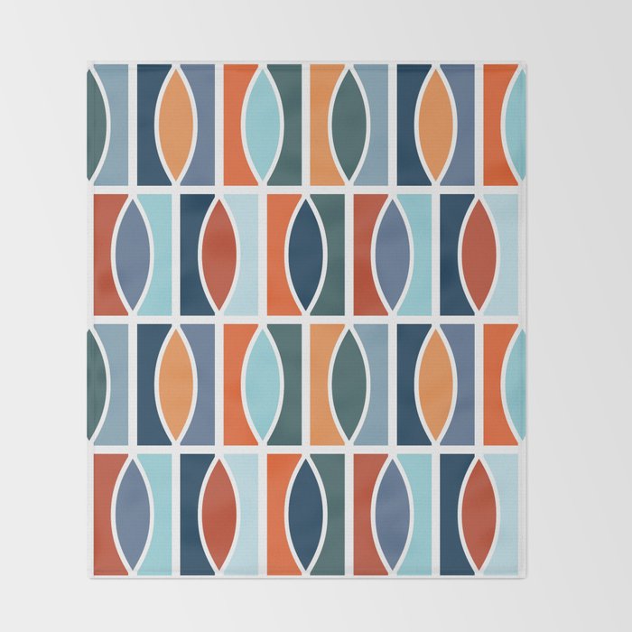 Colorful Mid Century design Throw Blanket Gallery Image 2